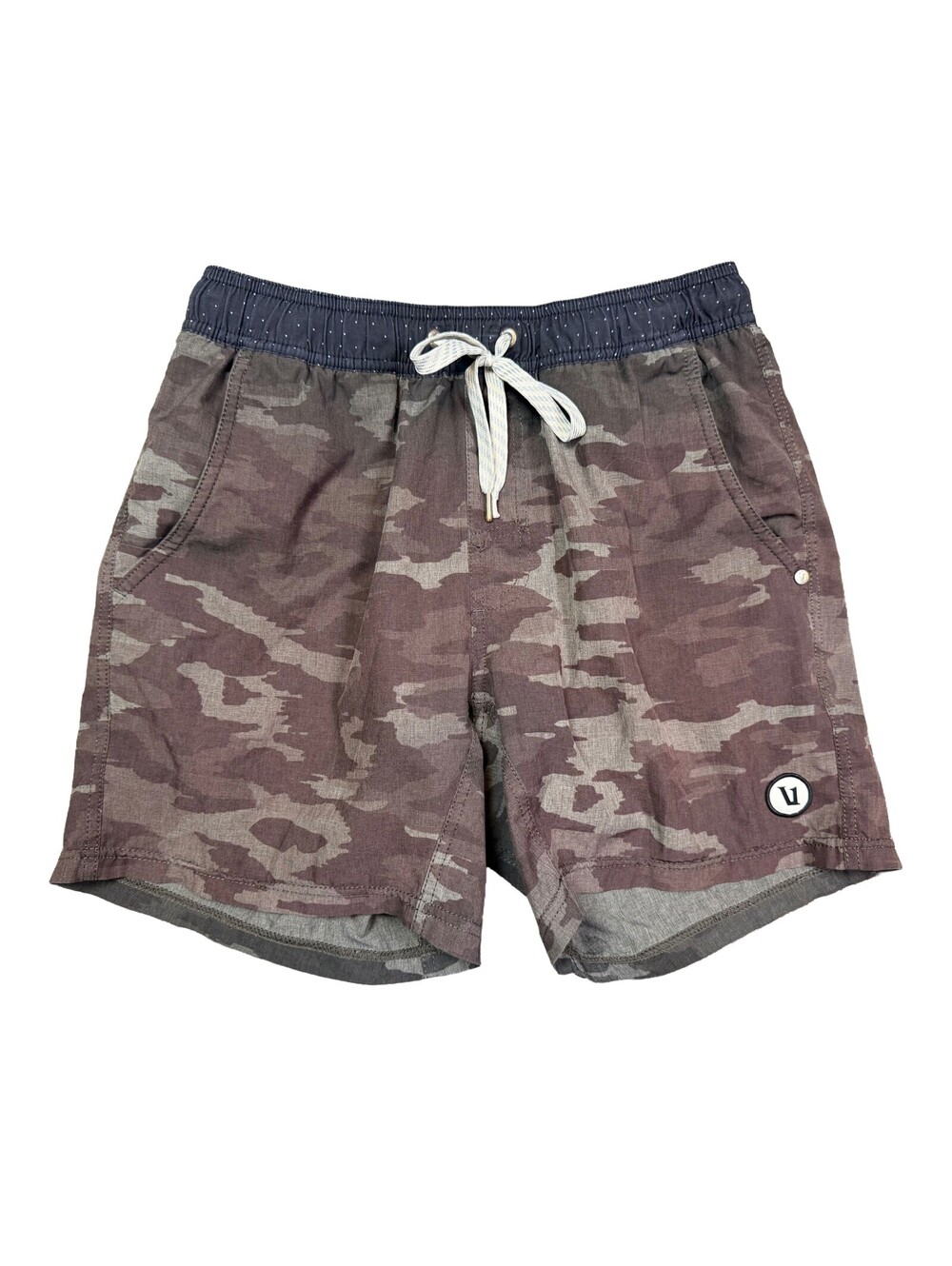 Vuori Kore Short Men's Small Brown Camo Lined Athletic Workout Running Shorts S